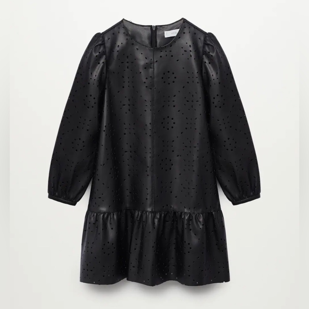 Mango Die-cut faux leather dress